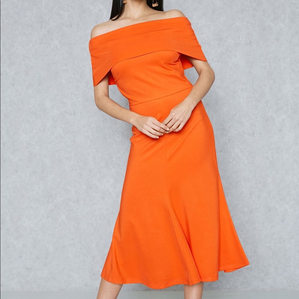 Finery designer vibrant orange dress